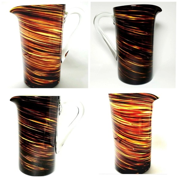 Pitcher Hand Blown Art Glass 10